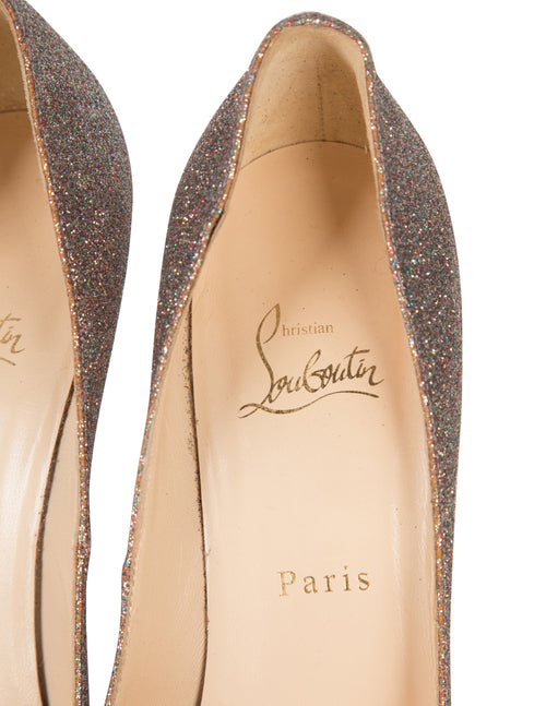 Christian Louboutin Vintage 'Very Prive' 120 Pastel Glitter Peep