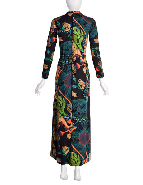 Lanvin Vintage 1970s Psychedelic Floral Jersey Maxi Column Dress – Amarcord  Vintage Fashion