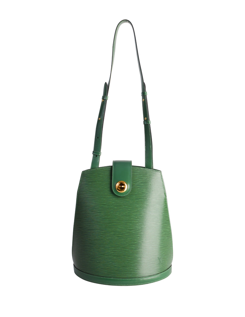 Louis Vuitton Vintage Cluny Green Epi Leather Bucket Shoulder Bag –  Amarcord Vintage Fashion