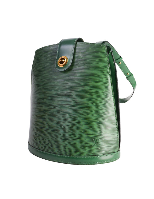 Louis Vuitton Vintage Cluny Green Epi Leather Bucket Shoulder Bag –  Amarcord Vintage Fashion