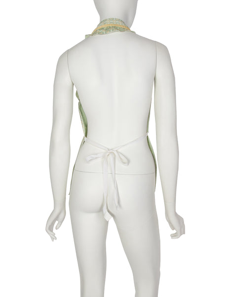 Martin Margiela Vintage SS 1995 Artisanal Mint Medallion Print Halter Top