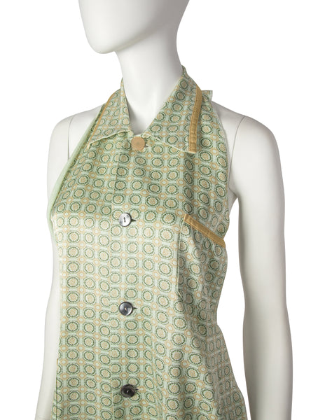 Martin Margiela Vintage SS 1995 Artisanal Mint Medallion Print Halter Top