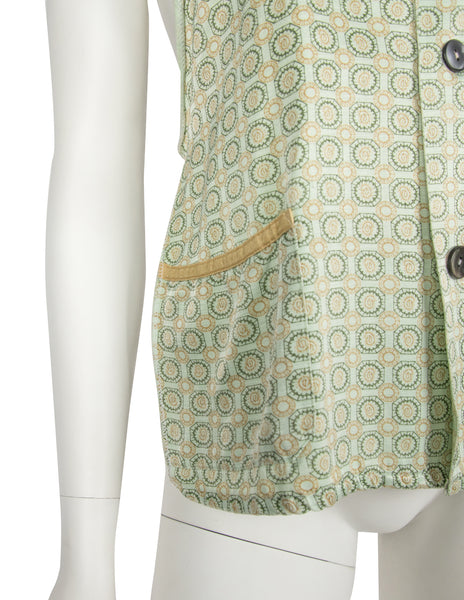 Martin Margiela Vintage SS 1995 Artisanal Mint Medallion Print Halter Top