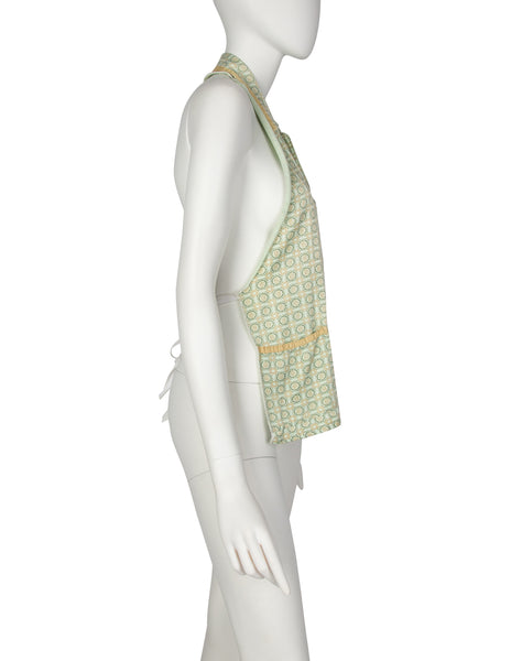 Martin Margiela Vintage SS 1995 Artisanal Mint Medallion Print Halter Top