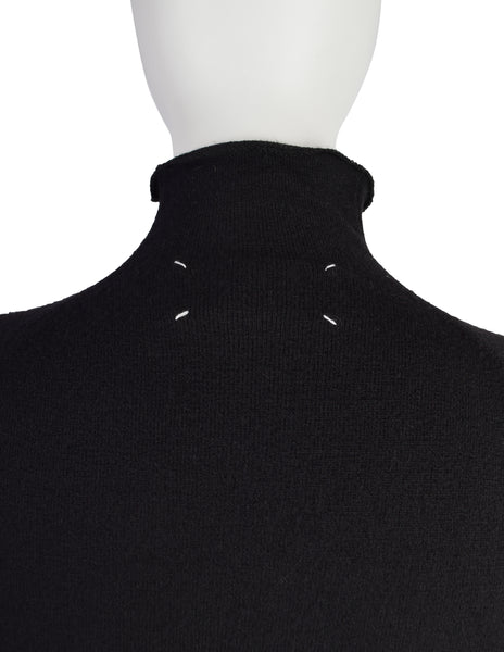 Maison Martin Margiela Vintage 1990s Black Distressed Wool Sweater
