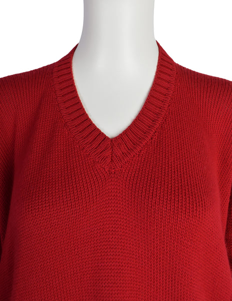 Maison Martin Margiela Vintage SS 1998 Flat Pattern Red Knit Sweater