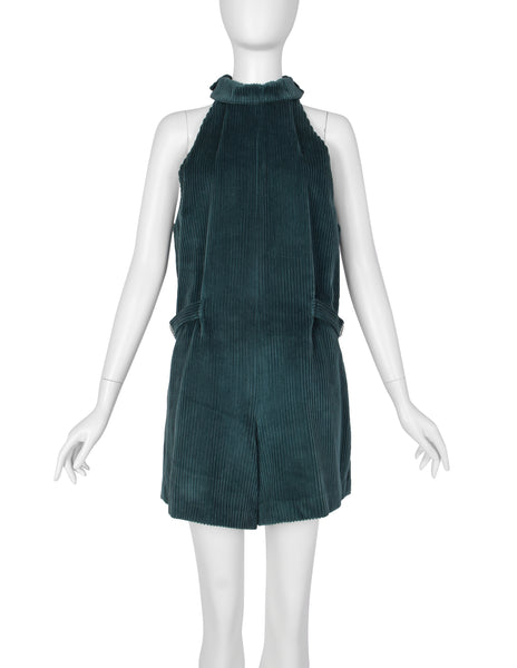 Jean Paul Gaultier pour Kashiyama Vintage Early 1980s Green Corduroy Romper