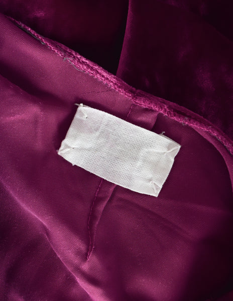 Martin Margiela Vintage AW 1995 Iconic Magenta Crushed Velvet Slip Dress