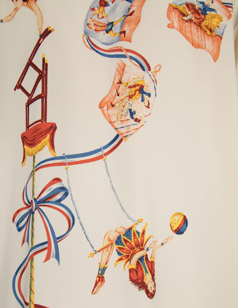 Matsuda Vintage Incredible Cirque Print Cream Mens Shirt