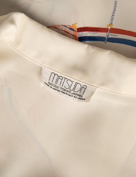 Matsuda Vintage Incredible Cirque Print Cream Mens Shirt