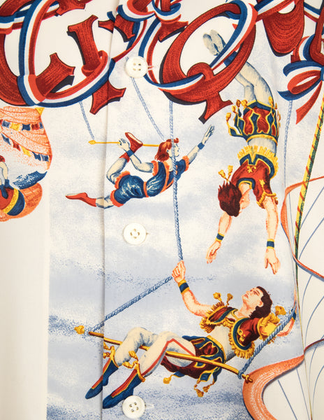 Matsuda Vintage Incredible Cirque Print Cream Mens Shirt