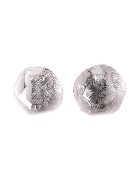 Monies Vintage Carved Faceted Clear Lucite 'Gem' Earrings