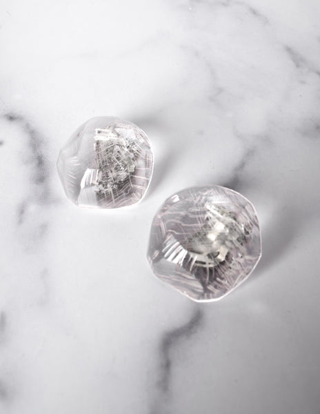 Monies Vintage Carved Faceted Clear Lucite 'Gem' Earrings