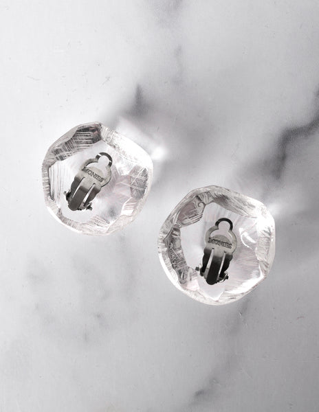 Monies Vintage Carved Faceted Clear Lucite 'Gem' Earrings