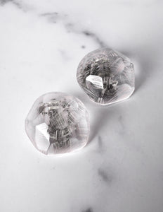Monies Vintage Carved Faceted Clear Lucite 'Gem' Earrings