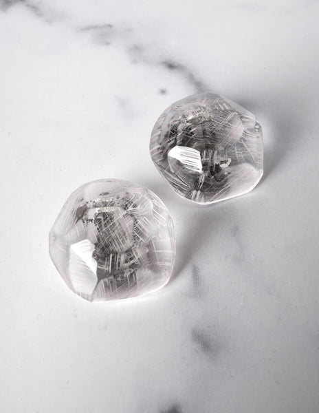 Monies Vintage Carved Faceted Clear Lucite 'Gem' Earrings