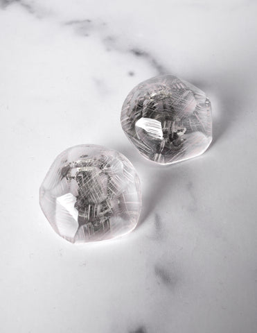 Monies Vintage Carved Faceted Clear Lucite 'Gem' Earrings