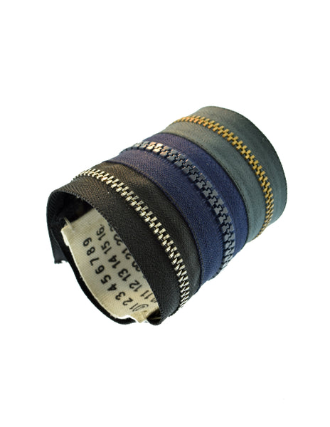 Maison Martin Margiela Vintage AW 2006 Artisanal Three Row Zipper Wide Bracelet