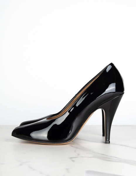 Maison Margiela by John Galliano Black Patent Leather Tabi Pumps