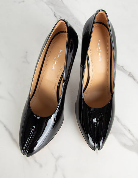 Maison Margiela by John Galliano Black Patent Leather Tabi Pumps