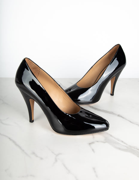 Maison Margiela by John Galliano Black Patent Leather Tabi Pumps