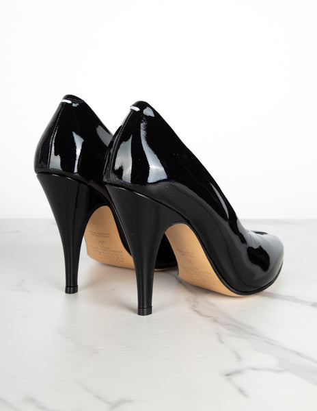Maison Margiela by John Galliano Black Patent Leather Tabi Pumps