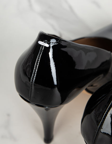 Maison Margiela by John Galliano Black Patent Leather Tabi Pumps