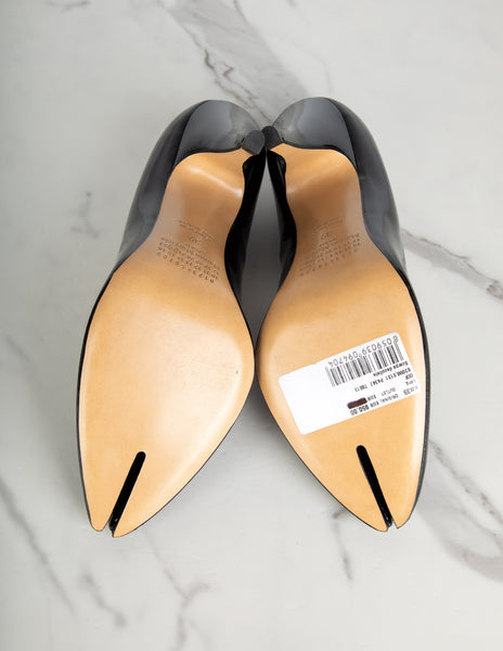 Maison Margiela by John Galliano Black Patent Leather Tabi Pumps
