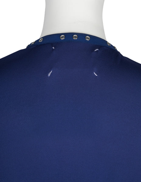 Martin Margiela Vintage SS 2009 Ball Snap Button Blue Jersey Dress