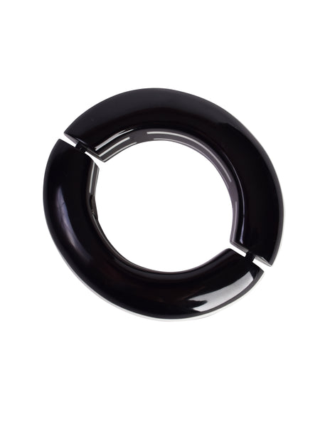 Gerda Lynggaard Monies Vintage Black White Striped Statement Bangle Bracelet