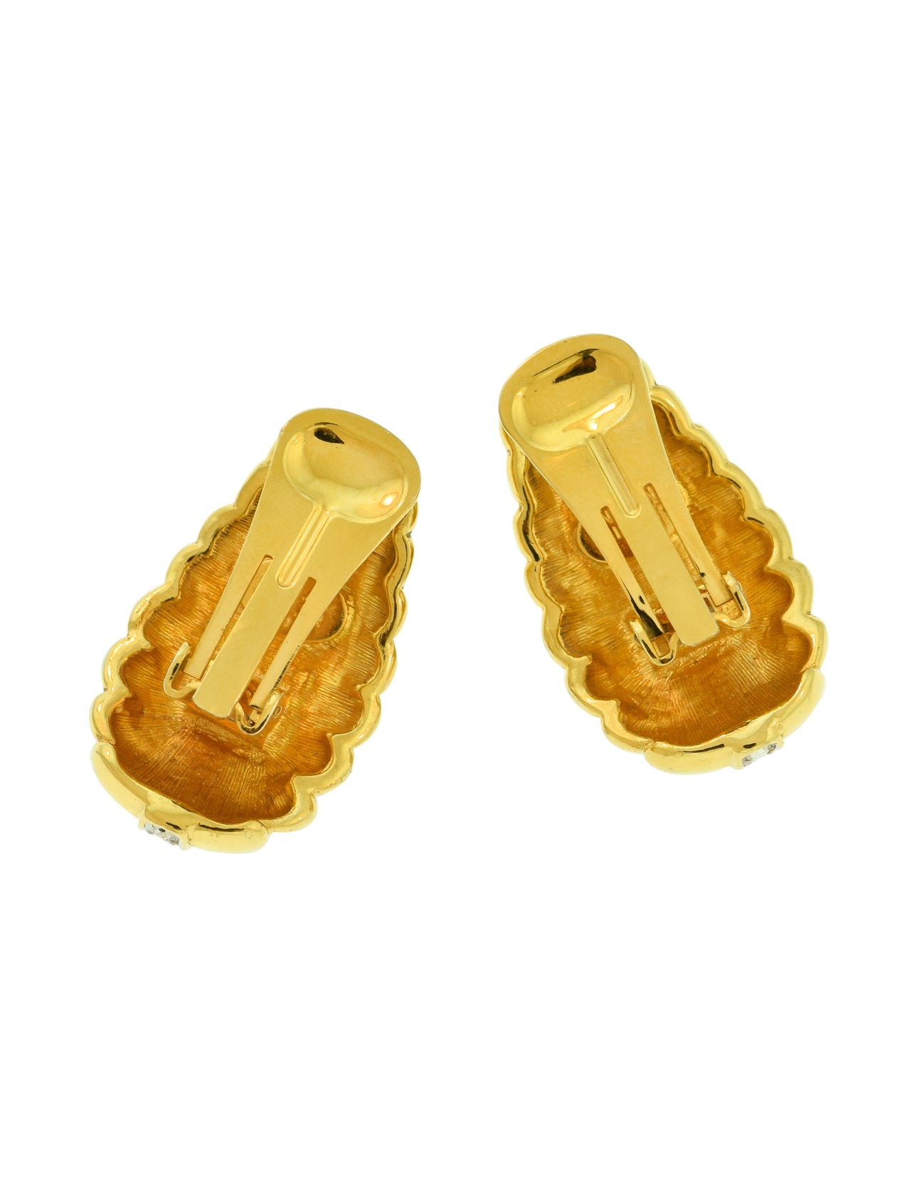 Nolan Miller Vintage Golden Rhinestone Beehive Earrings