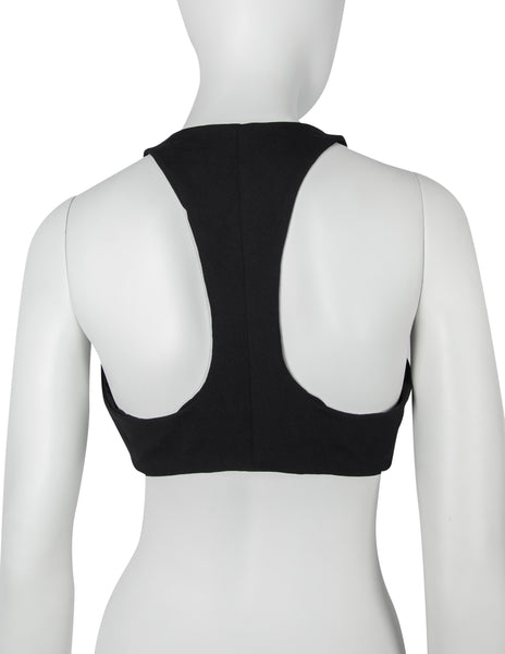 Norma Kamali OMO Vintage Black Racer Back Crop Top