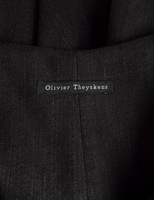 Olivier Theyskens Vintage AW 1999 Deepest Charcoal Grey Raw Silk