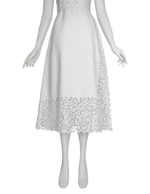 Oscar de la Renta Vintage 1980s White Sangallo Embroidered Dress  Amarcord  Vintage Fashion