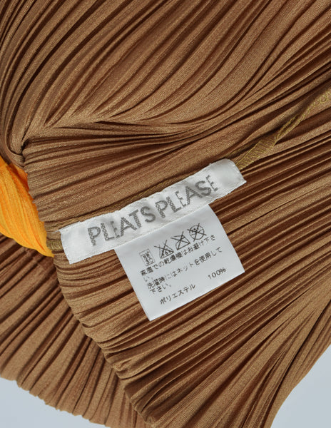 Pleats Please Vintage Pleated Split Color Mini Dress