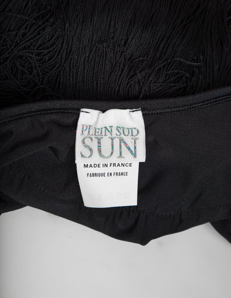 Plein Sud Vintage 1990s Black Fringe Top