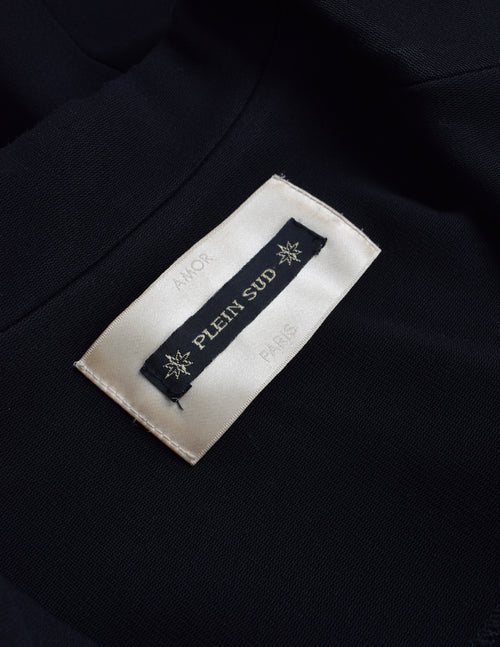 Plein Sud Vintage 1990s Black Neoprene and Leather Jacket