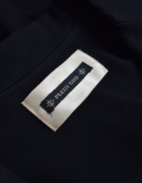 Plein Sud Vintage 1990s Black Neoprene and Leather Jacket