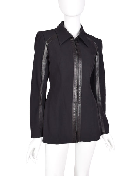 Plein Sud Vintage 1990s Black Longline Zip Up Jacket
