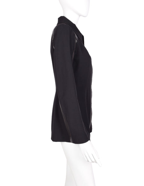 Plein Sud Vintage 1990s Black Longline Zip Up Jacket