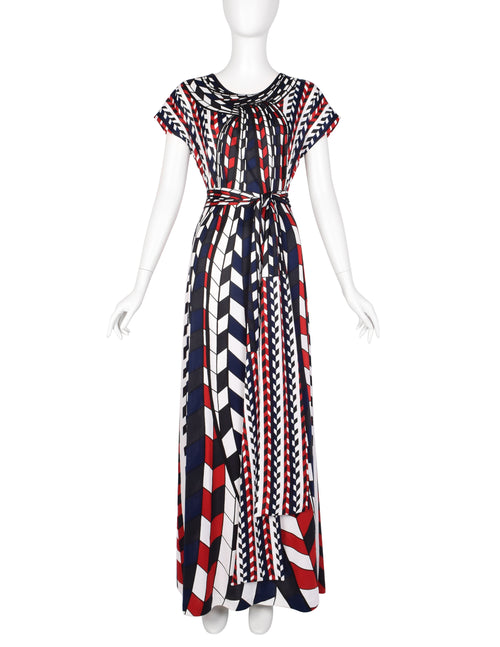 スカート Roberta di Camerino Roberta di Camerino Vintage 1978 Red Blue Black White Op Art