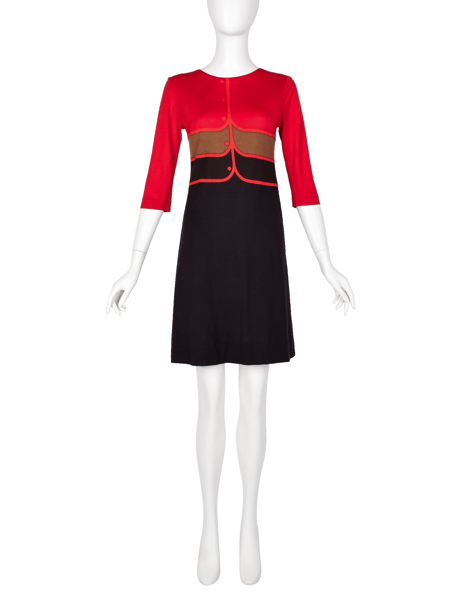Roberta di Camerino Vintage 1960s Trompe L'oeil Mod Mini Dress