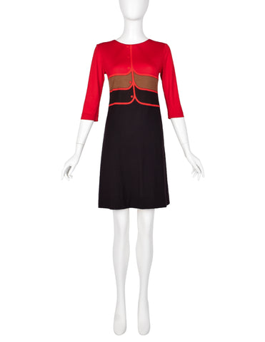 Roberta di Camerino Vintage 1960s Trompe L'oeil Mod Mini Dress