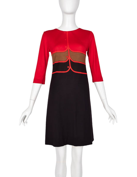 Roberta di Camerino Vintage 1960s Trompe L'oeil Mod Mini Dress