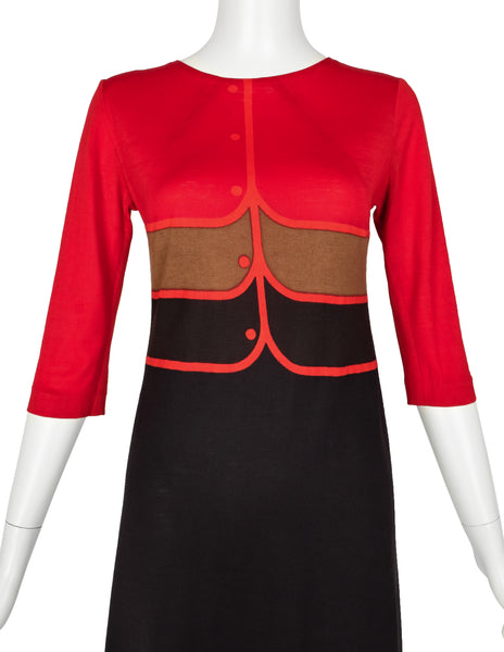 Roberta di Camerino Vintage 1960s Trompe L'oeil Mod Mini Dress