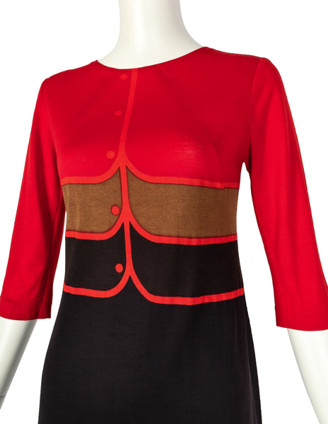 Roberta di Camerino Vintage 1960s Trompe L'oeil Mod Mini Dress