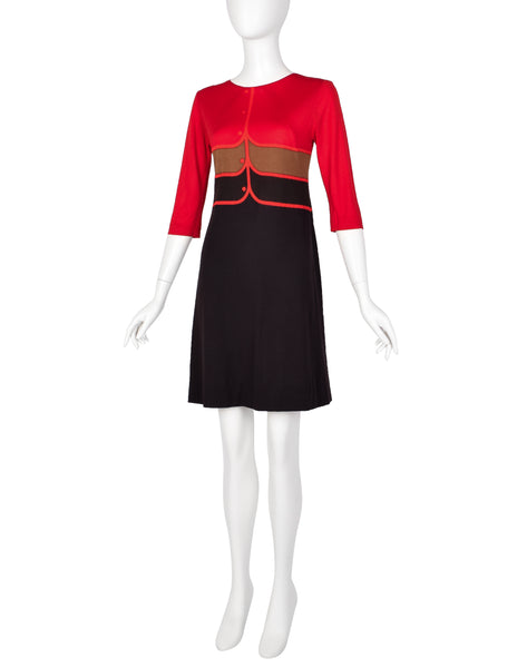 Roberta di Camerino Vintage 1960s Trompe L'oeil Mod Mini Dress
