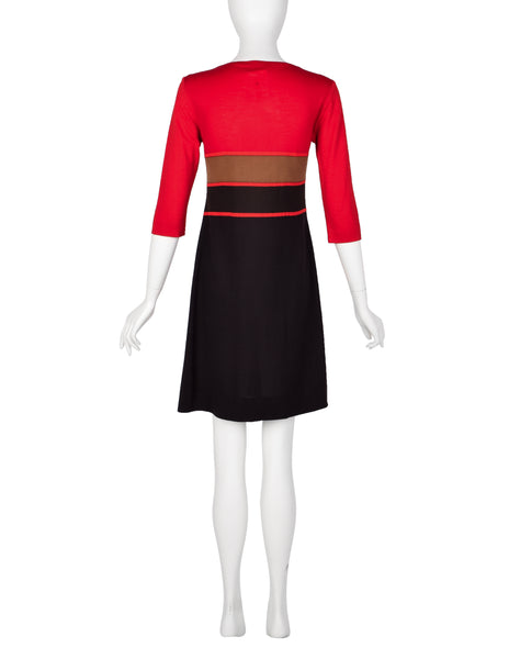 Roberta di Camerino Vintage 1960s Trompe L'oeil Mod Mini Dress