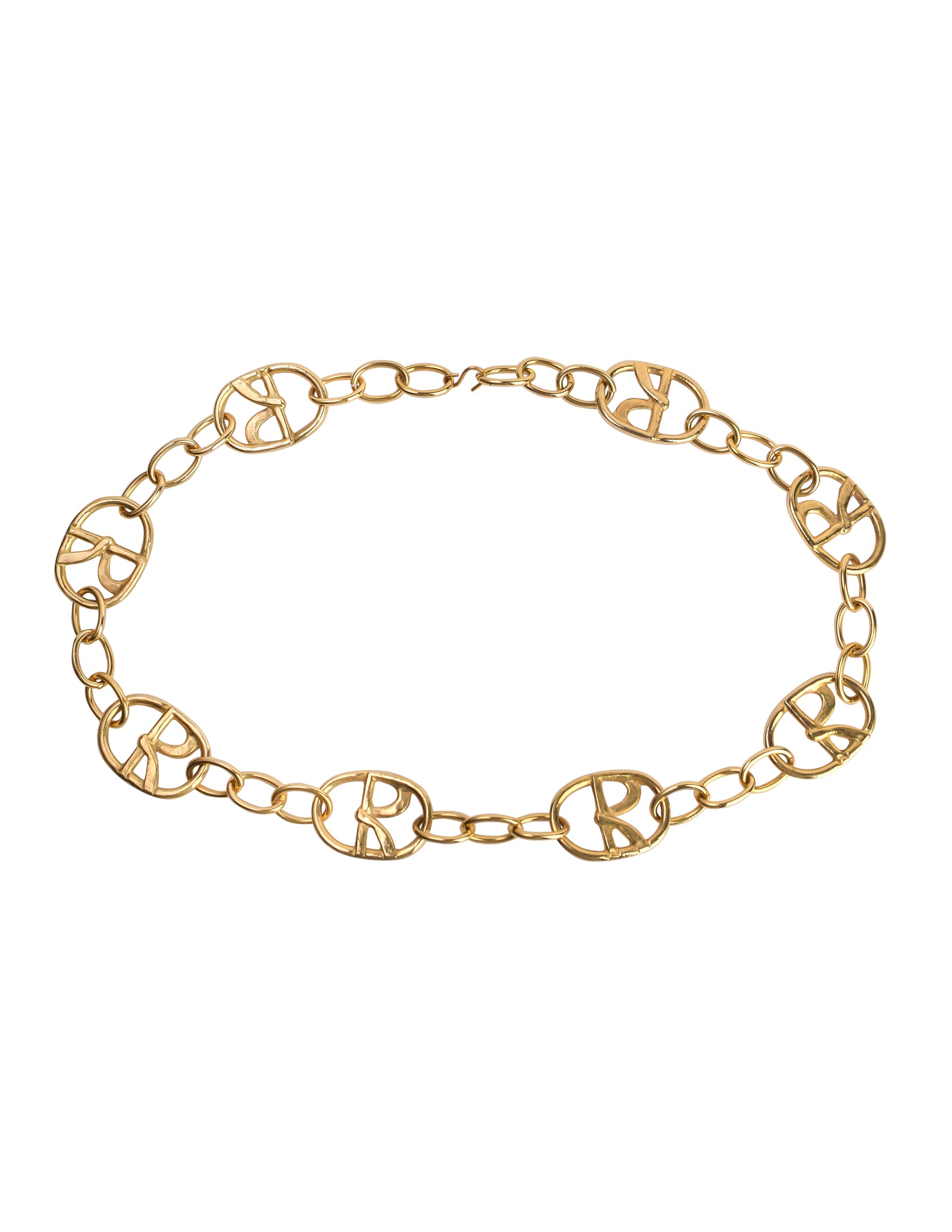 Roberta di Camerino Vintage 1970s Chunky Oversized R Logo Chain Belt