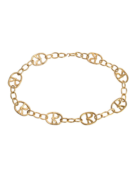 Roberta di Camerino Vintage 1970s Chunky Oversized R Logo Chain Belt
